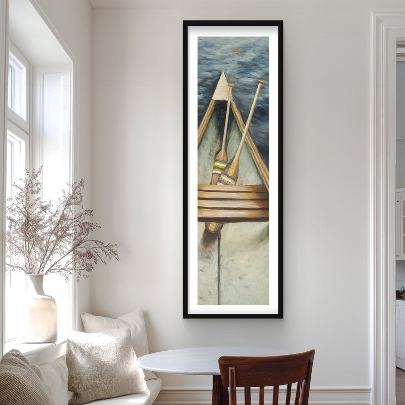 «Canoeing on the Lake - Blue Loisirs», reproduction encadrée
