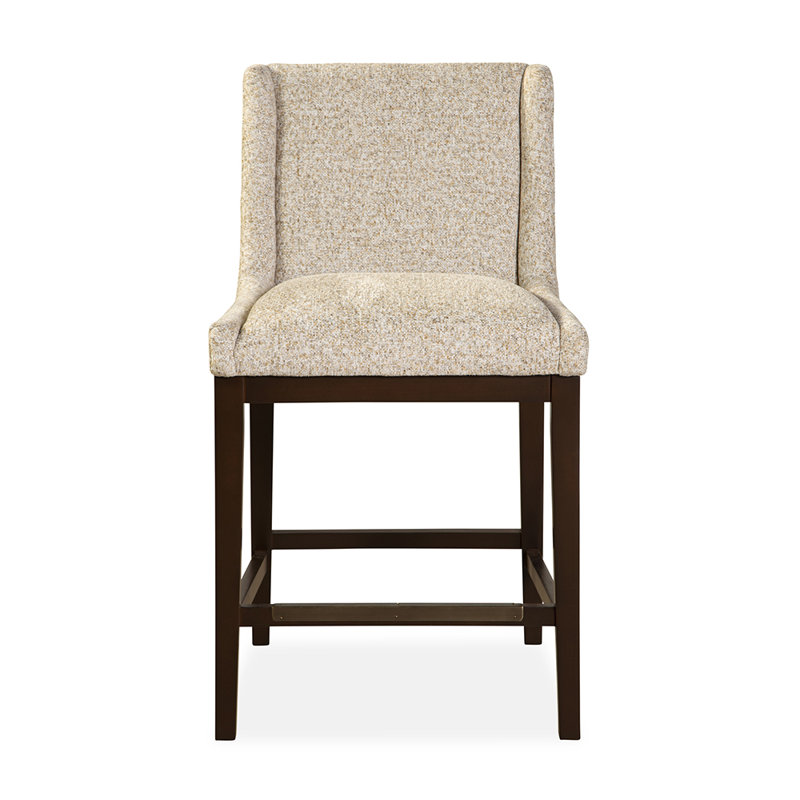 Upholstered Bar Stool with Solid Wood Frame, Porpoise