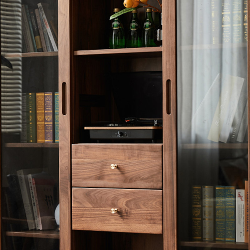 Light luxury walnut bookcase