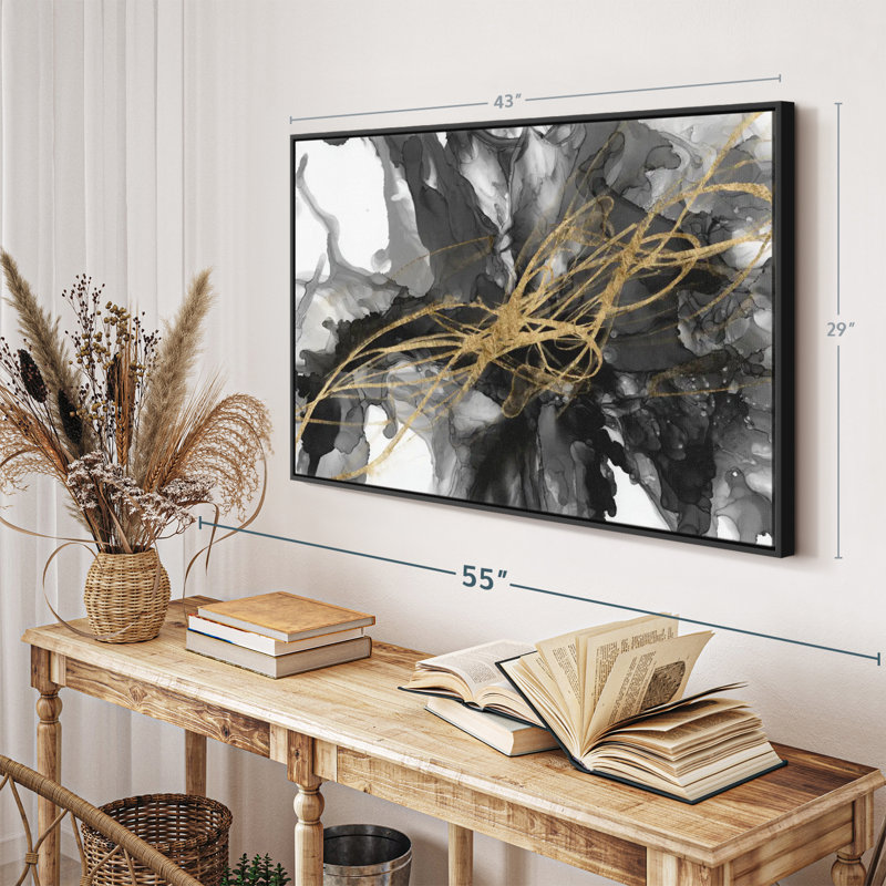 Abstract " Golden Vortex I ", 29" H x 43" W