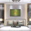 Art mural luxueux «Hanukah Menorah On Green» par Andrea Strongwater, art mural en métal-1676400523