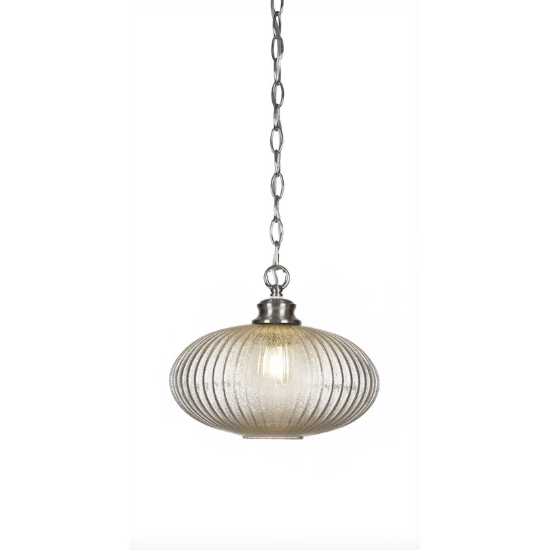 Luminaire suspendu à chaîne Carina, Nickel brossé, H 9,75 po x l 12 po x P 12 po