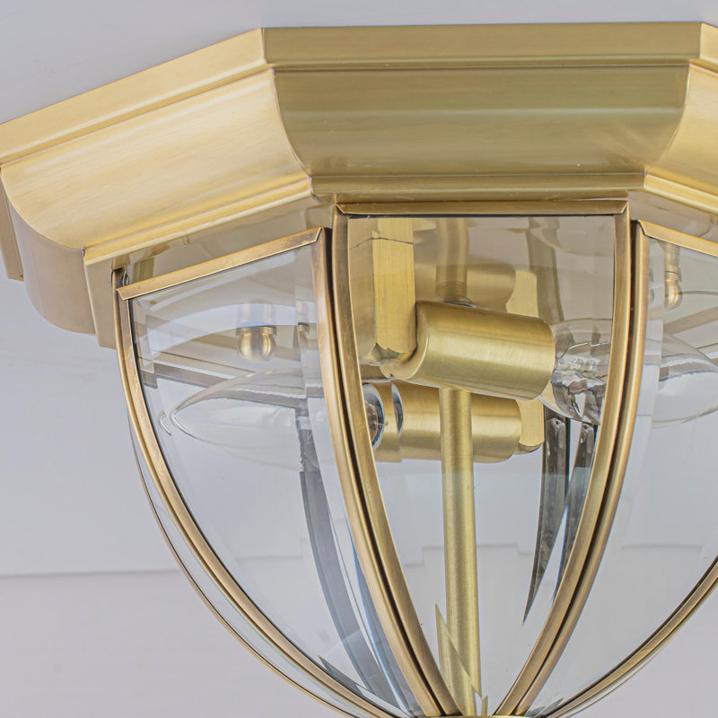 Plafonnier encastré en verre octogonal 2 lumières