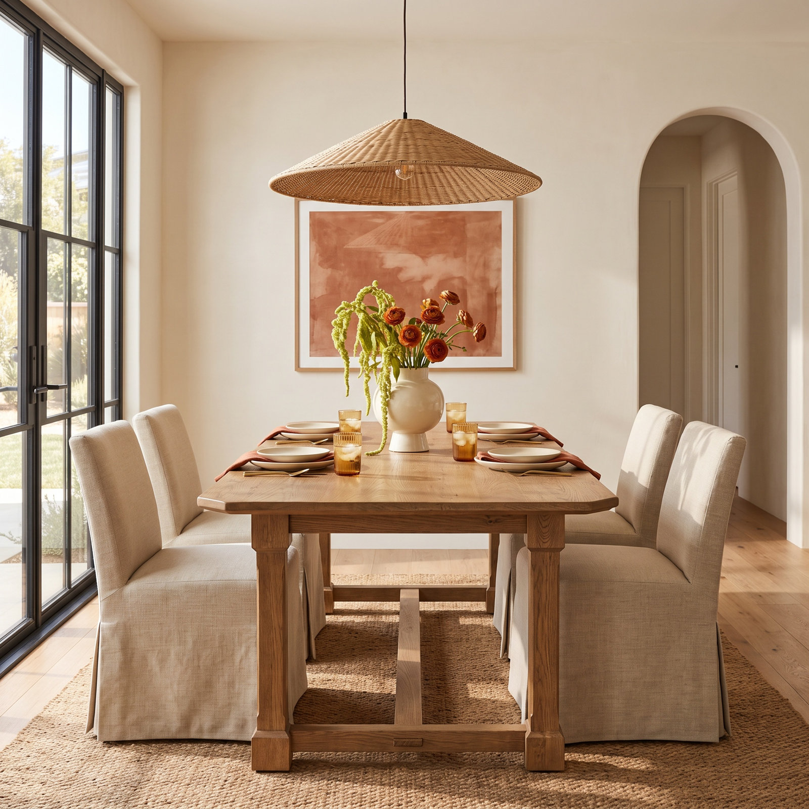 Ariba 96 " Extendable Oak Dining Table