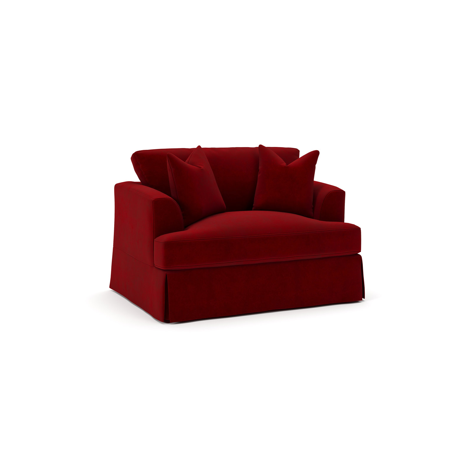 Lucia Slipcovered Chair and a Half, Bella Ruby Performance Velvet