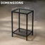 30cm W Metal Bedside Table