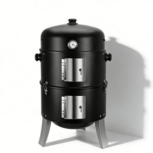 Barbecue au charbon et fumoir 4 en 1: barbecue vertical robuste de 16 po pour la cour, le patio et les pique-niques