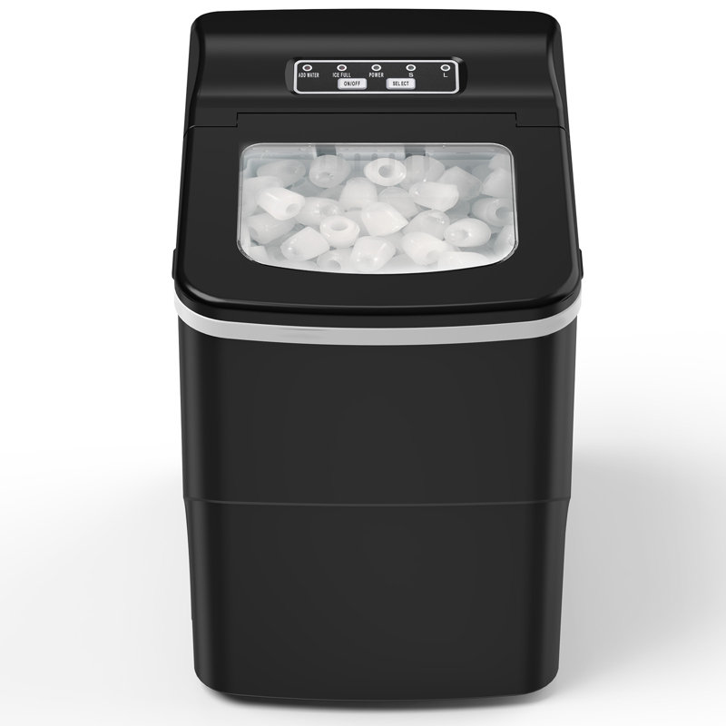 26 Lb. lb. Daily Production Bullet Ice Countertop Ice Maker,9 Bullet Ice Cubes Ready in 8 Mins, Black