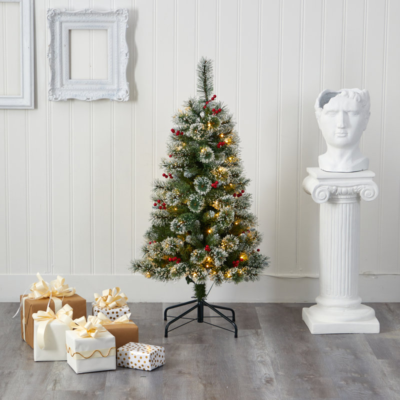 Lighted Artificial Christmas Tree, 4' H
