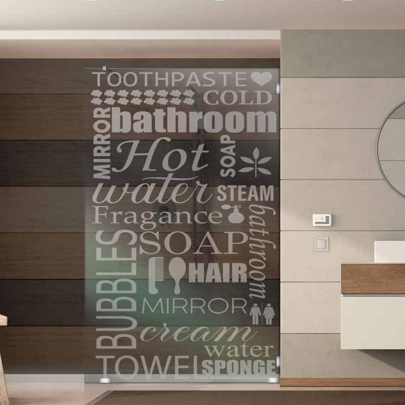 Panneau de douche en verre trempé coulissant 47 po x H 75 po avec finition givrée durable, Oui, Non privé