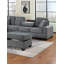 Ensemble de canapé modulaire réversible gris foncé en microfibre 3 pièces