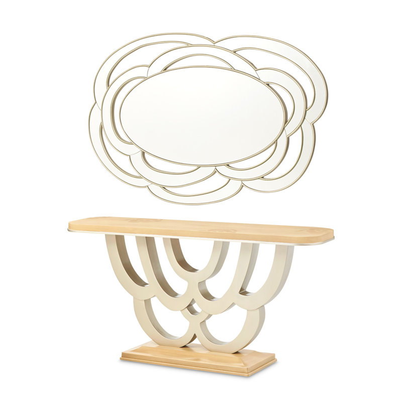Console et miroir Camellia Field - caramel