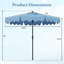 Parasol de patio 9 pieds avec manivelle et bouton poussoir inclinable