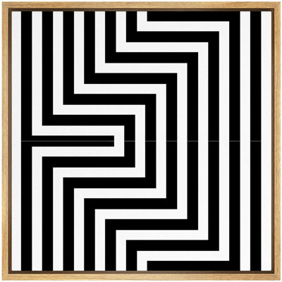 " Black Optical Illusion Line Art Pattern Abstract Shapes Minimalism Neutral Dark Modern Artwork "