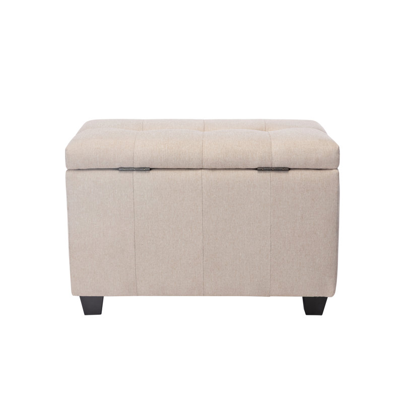 Vivi Fabric Flip Top Storage Bench, Beige