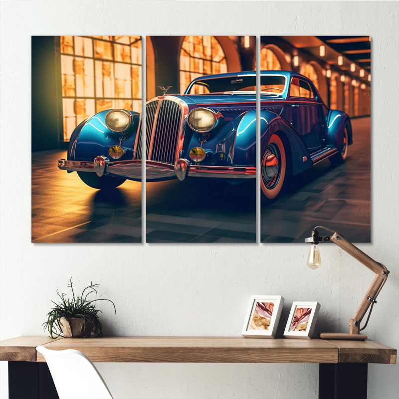 Vintage Oldtimer Classic Car Elegance III sur toile, reproduction de 3 pièces, H 40 po x l 60 po x P 1 po