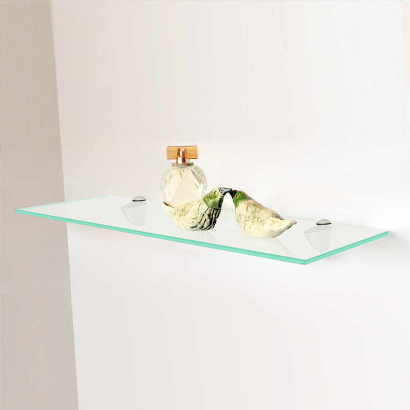 Glass Accent Shelf with Adjustable Shelves, 0.25" H x 27.5" W x 6" D, Low Iron