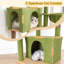 Arbre à chat 69 po pour 2-3 grands chats, tour à chat multi-niveaux avec condos, hamac et planche à gratter intégrée pour une escalade sans couture, vert-1352773954