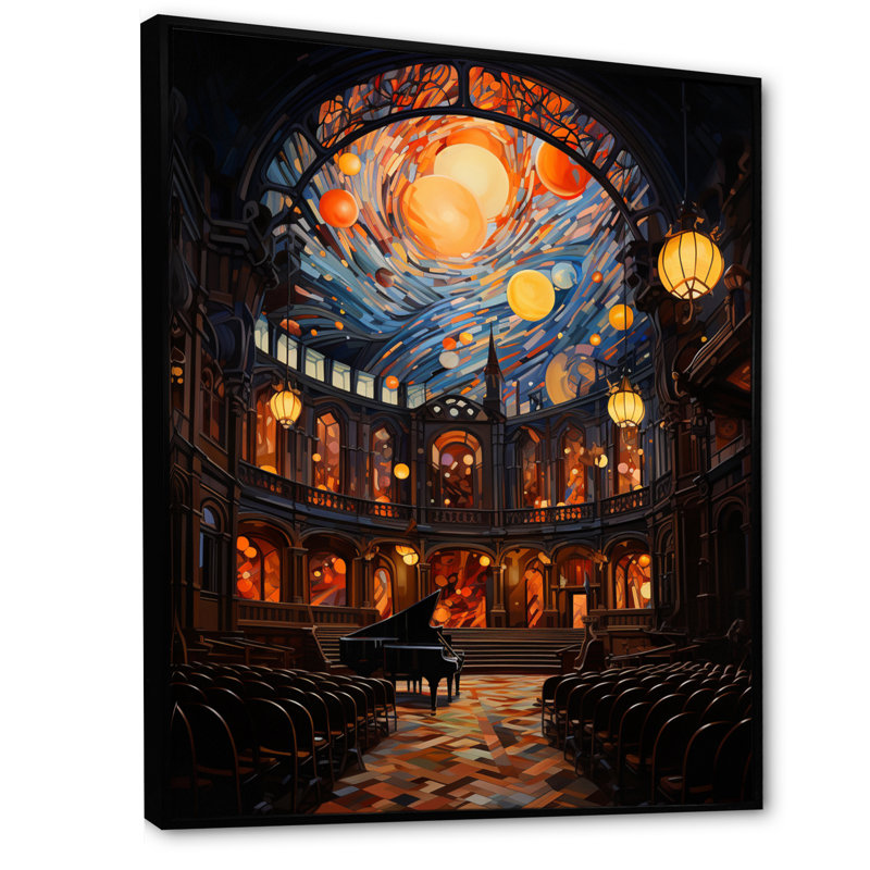 Latiya - Hall of II - reproduction sur toile, H 32 po x l 16 po x P 1 po, Cadre flottant noir