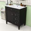 Élégant meuble-lavabo simple 30 po avec comptoir en céramique et plusieurs options de rangement-188182014