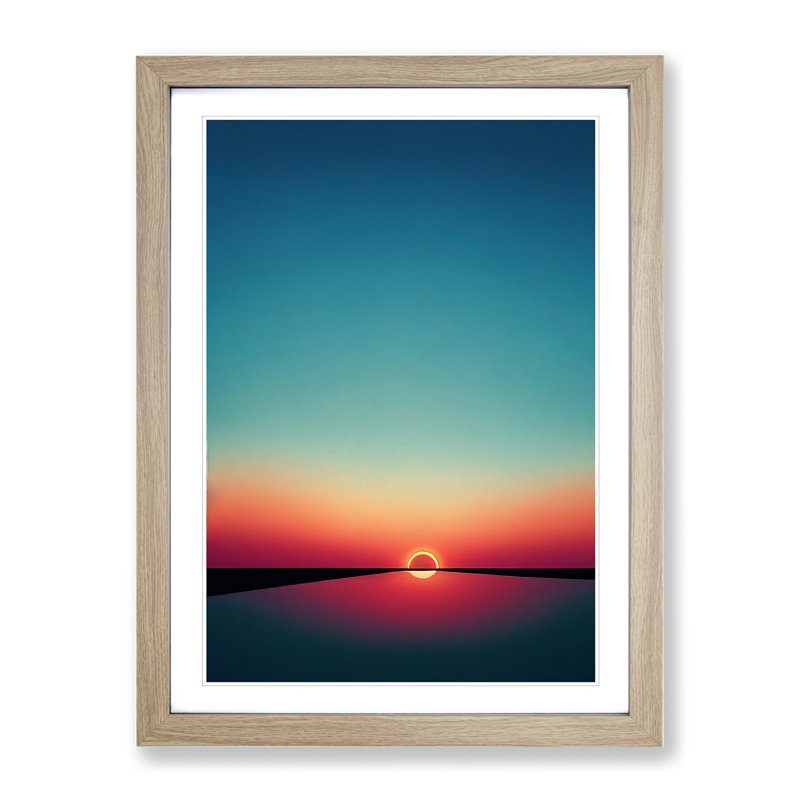 Mind Blowing Sunset - Framed Print, 34cm H x 25cm W x 2cm D, Oak