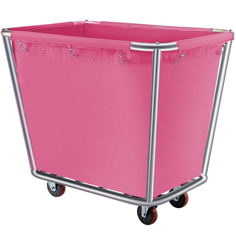 Tissu / chariot en acier inoxydable avec roulettes, Rose
