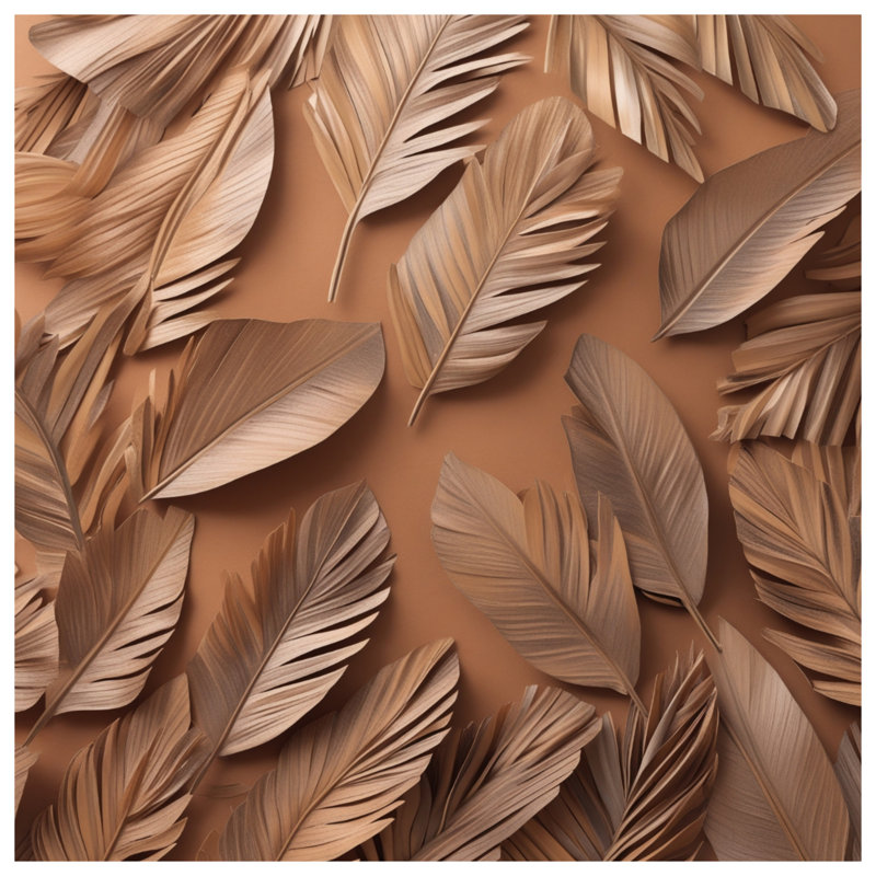 Couvre-lit bronze à motif de feuilles de palmier, Double