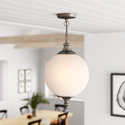 Mae 1 - Light Antique Brass Sphere Pendant