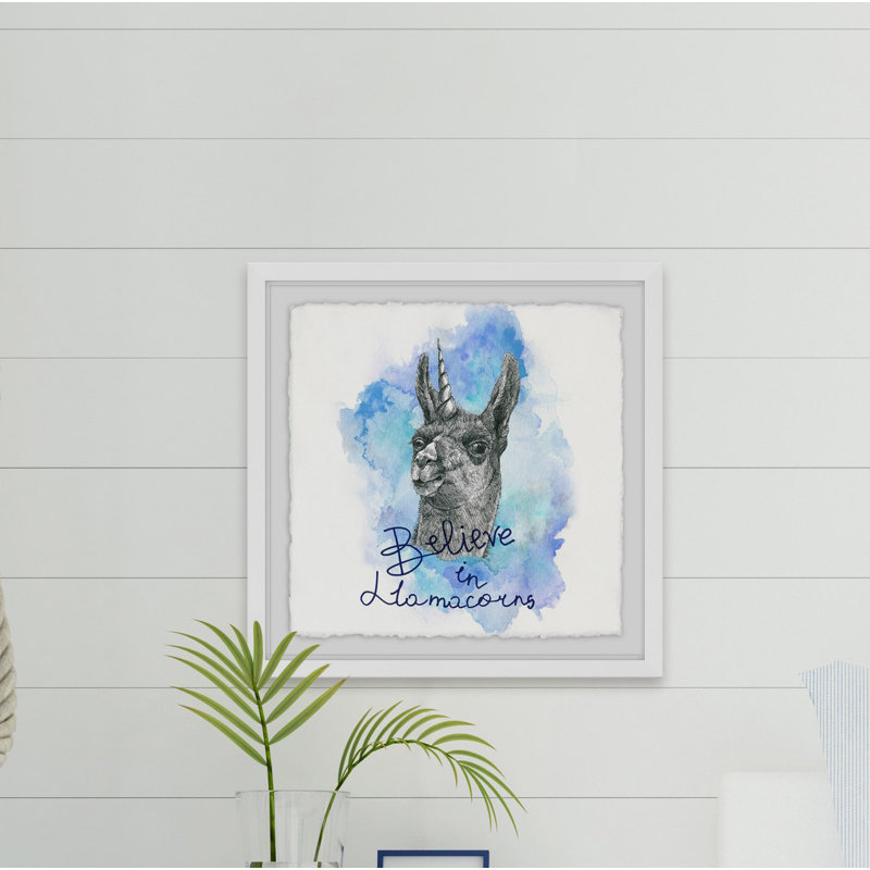 Imtiyaz «Llamacorns», reproduction encadrée, H 32 po x l 32 po