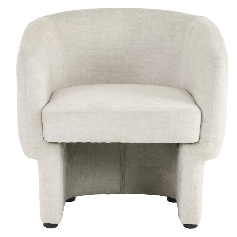 Fauteuil d'appoint contemporain en velours beige, Velours beige