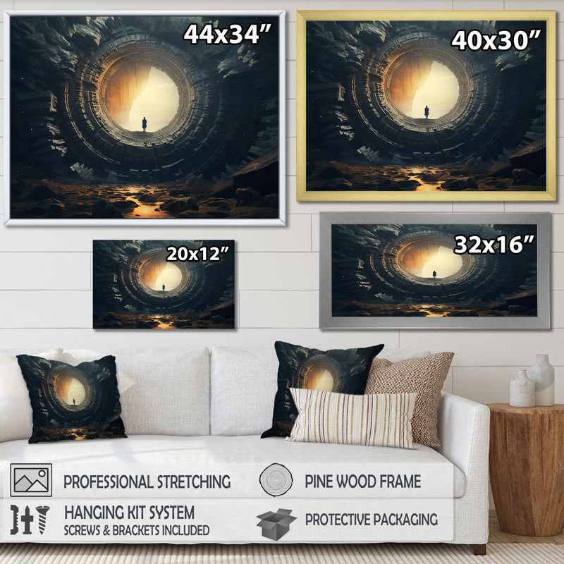 Art mural surréel surréel, H 34 po x l 44 po x P 1,5 po, Toile tendue