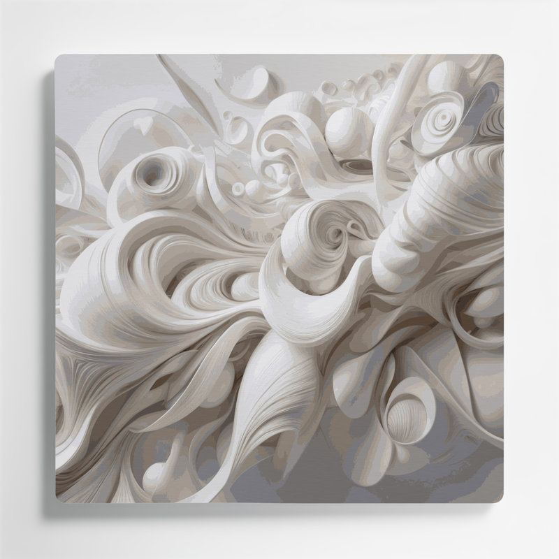 Art mural gris Biomorphic Abstraction 68, H 16 po x l 16 po