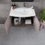 Meuble-lavabo mural en chêne gris l 28 po x P 22 po avec comptoir en acrylique blanc Brookline