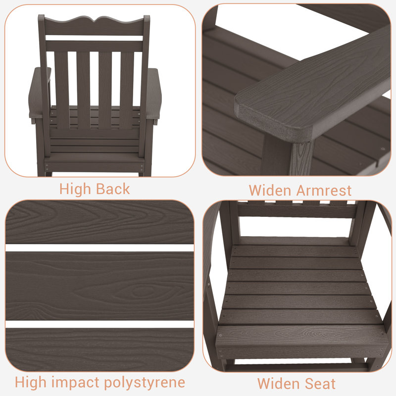 Joyceann All-Weather Plastic Lounge Chair, Brun
