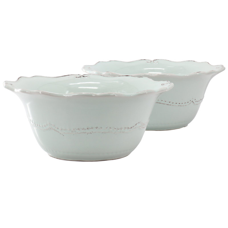 Ensemble de bols de service en grès festonné 10 pièces 2 pièces Modern Southern Home
