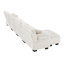 Combinaison libre, canapé modulaire modulaire, canapé en forme de L pour le salon, canapé confortable à 4 places avec repose-pieds convertible, blanc chenille