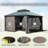 10' X 12' Hardtop Gazebo Outdoor Metal Gazebo With Galvanized Steel Double Roof Canopy, Aluminum Frame, Curtains And Netting For Patio, Deck, Garden, Grey
