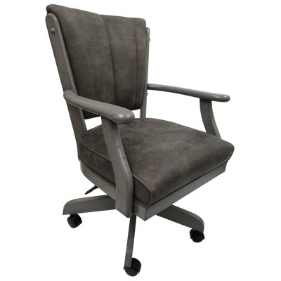 Geneive Caster Dining Chair On Wheels Solid Wood - Classic - Iron Grey