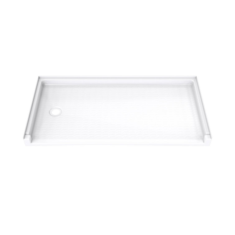 DreamLine DreamStone 30 in. D x 60 in. W x 4 3/16 in. H Drain Single Threshold Shower Base