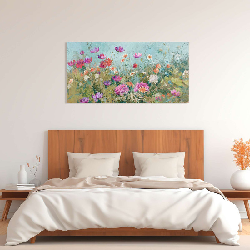 Floral Painting: Summer Breeze by Nel Whatmore - Wrapped Canvas Print, 70cm H x 140cm W x 4cm D