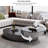 Modern Round Rotating Stainless Steel Coffee Table