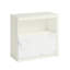 Classeur latéral blanc pour bureau organisé et vestibule, bois d'ingénierie, compartiments de rangement, dimensions compactes, accents contemporains à installation rapide, construction, design, courrier