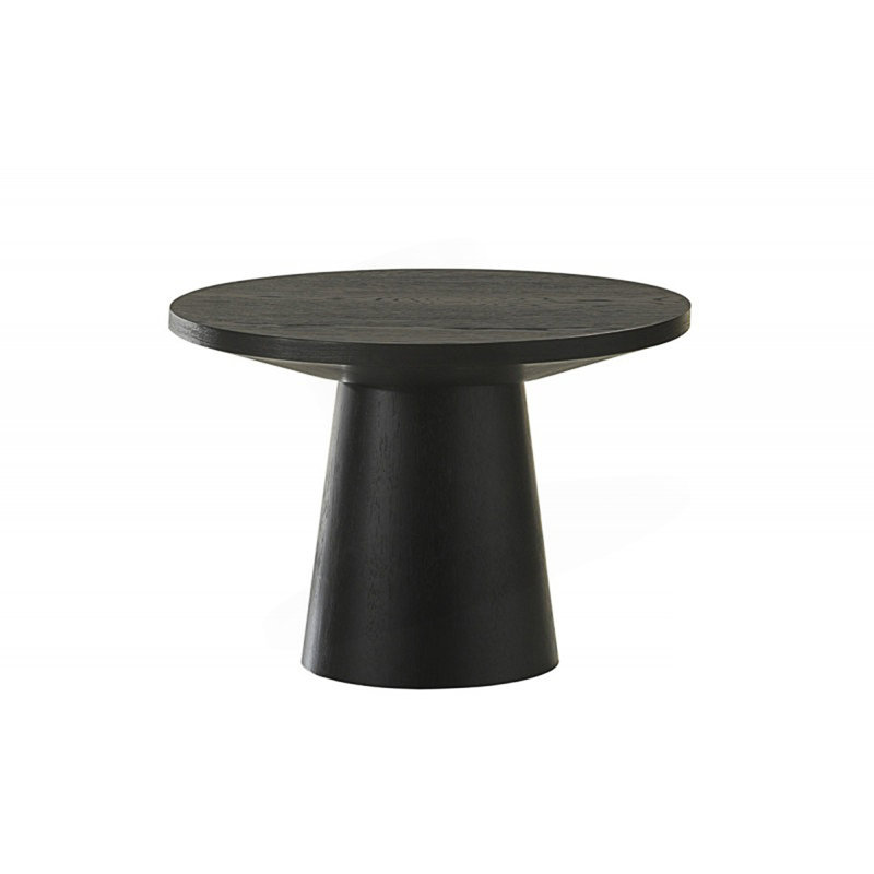 Table de bout ronde, canapé de salon moderne avec base à piédestal, Black