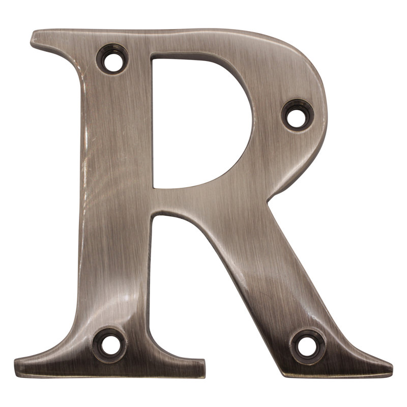 Lettre de montage en laiton 3 po H, Antique Nickel, R