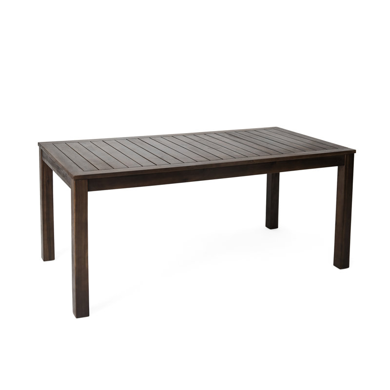 Table d'extérieur en bois 69 po - brun foncé, eau, service de style buffet, patio spacieux et élégant, service de buffet disponible, jardin magnétique