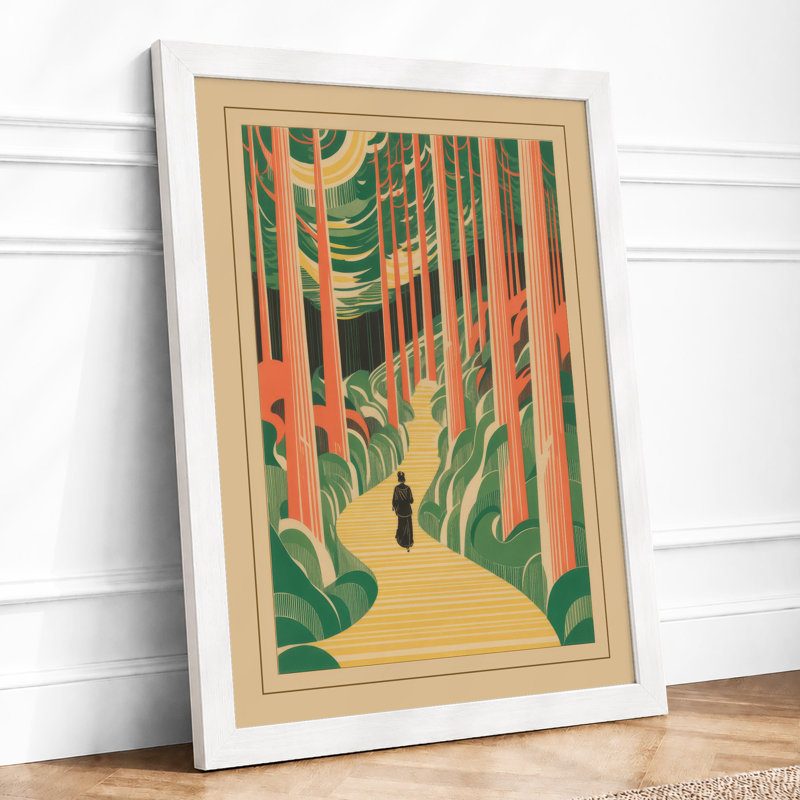 Woodland Path Japandi - Print, A4 - 29.7 x 21.0 cm, White