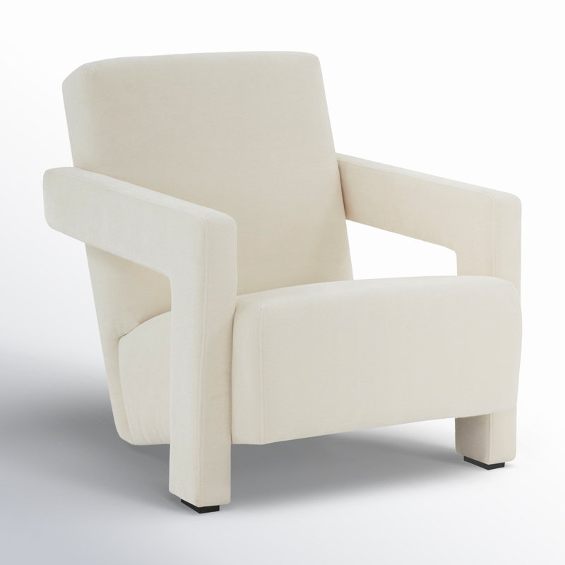 Fauteuil d'appoint moderne Olsen, Velours ivoire