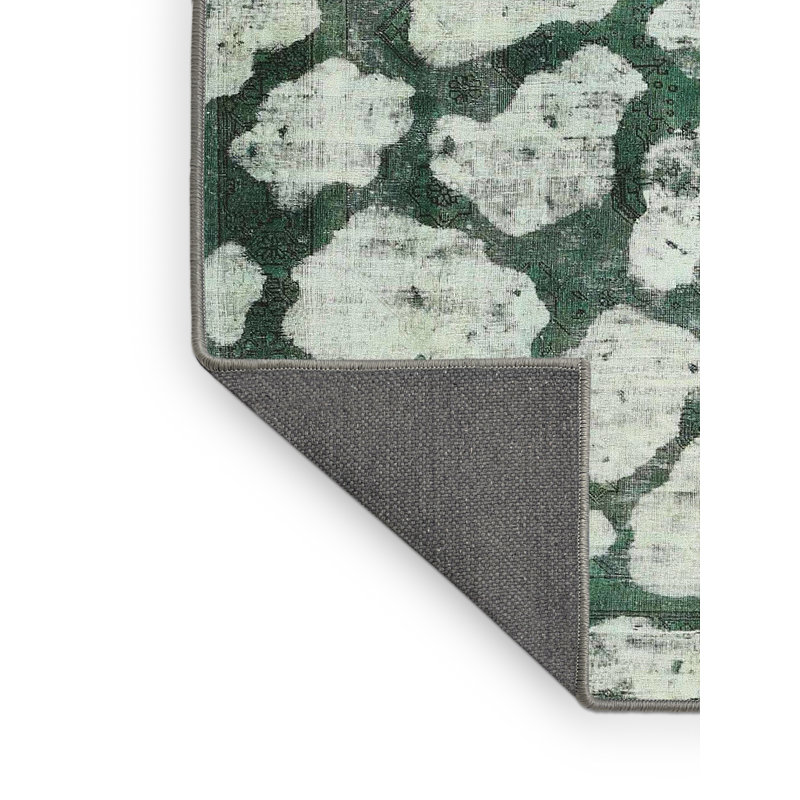 Tapis contemporain bleu sarcelle / beige, Rectangle 6 pi x 9 pi