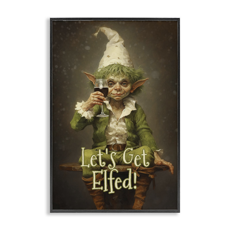 «Let Get Elfed», estampe numérique, conception de Tina LeCour, H 24 po x l 16 po, Giclée encadrée noir minuit