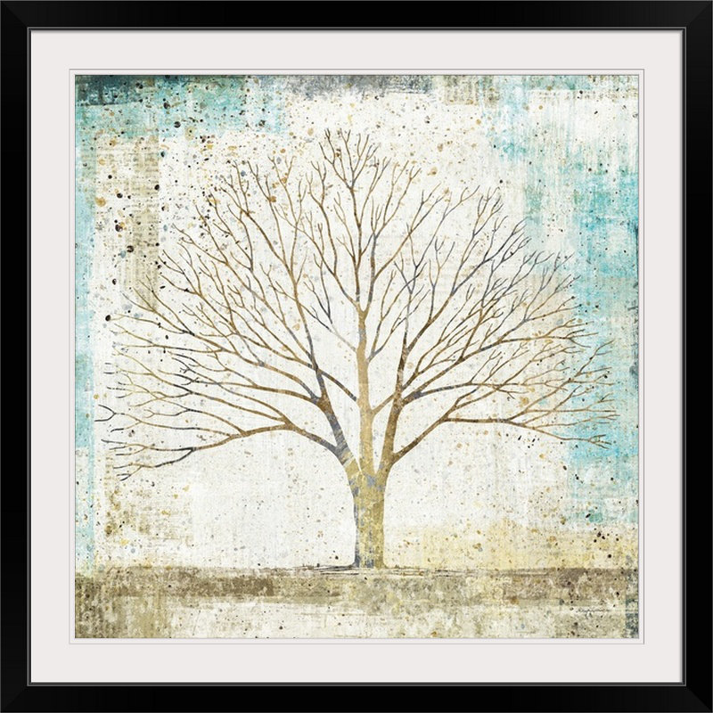 «Solitaire Tree Collage», reproduction d'art graphique Aniel, Cadre noir, H 32 po x l 32 po x P 1 po